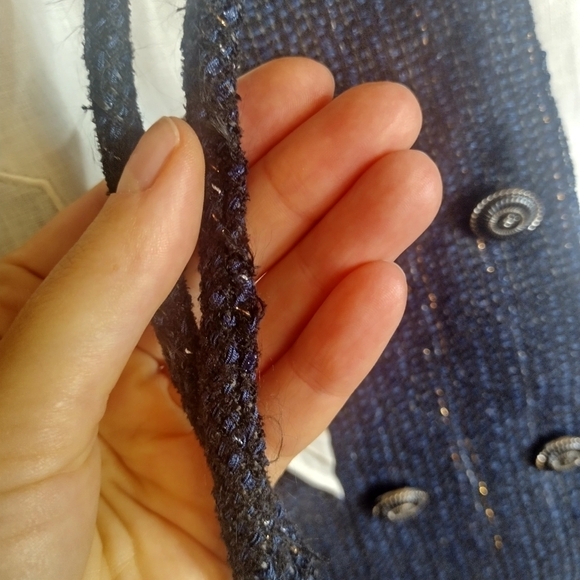 Chanel sailor piter pan collar tweed button down tassel jacket sz 36/ 4 - Picture 10 of 16